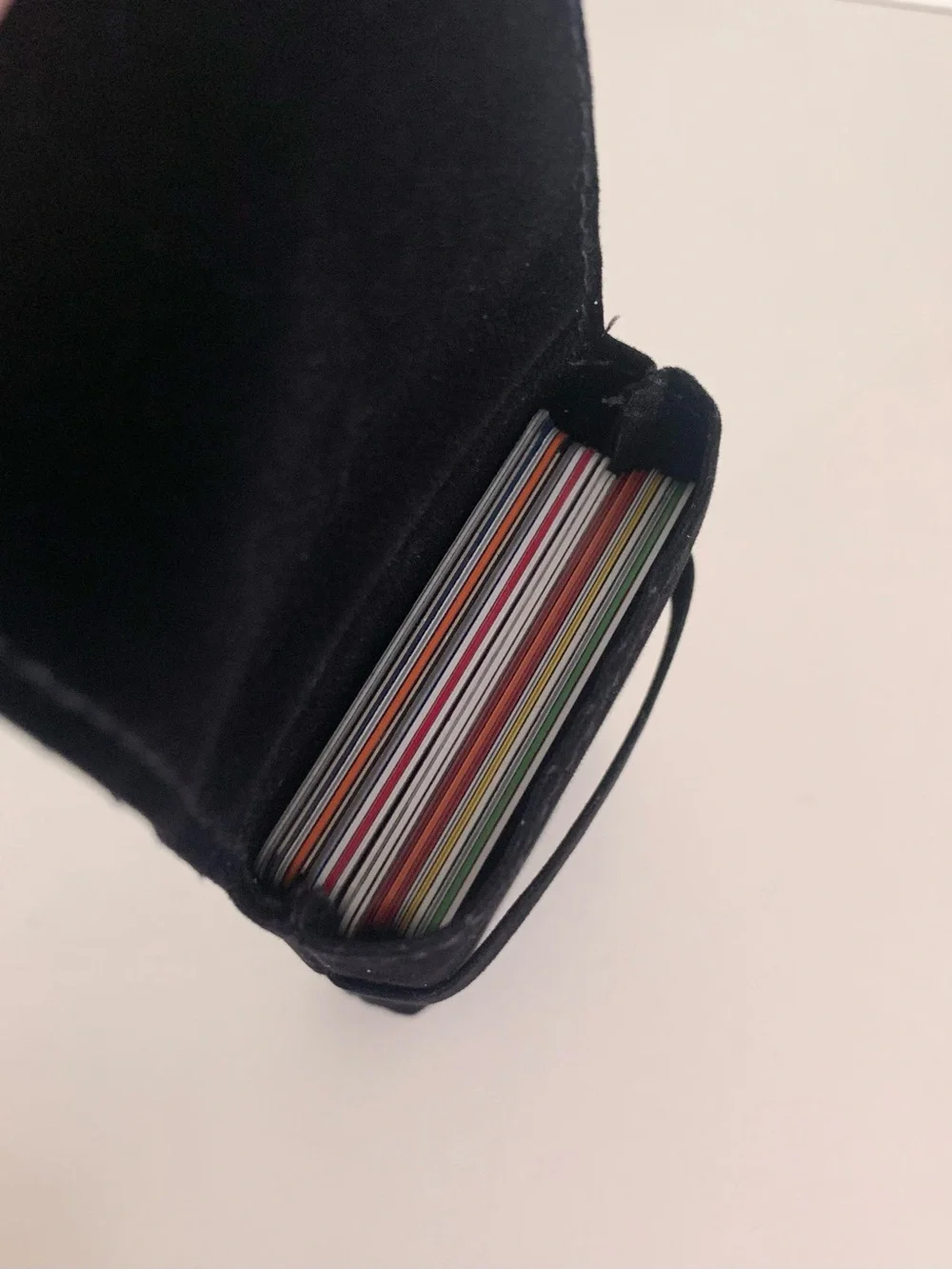 Chanel black velvet pouch case